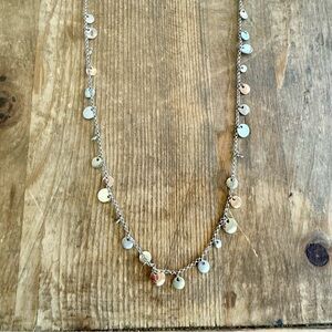 LOFT Silver and Gold Necklace with Crystal Accents